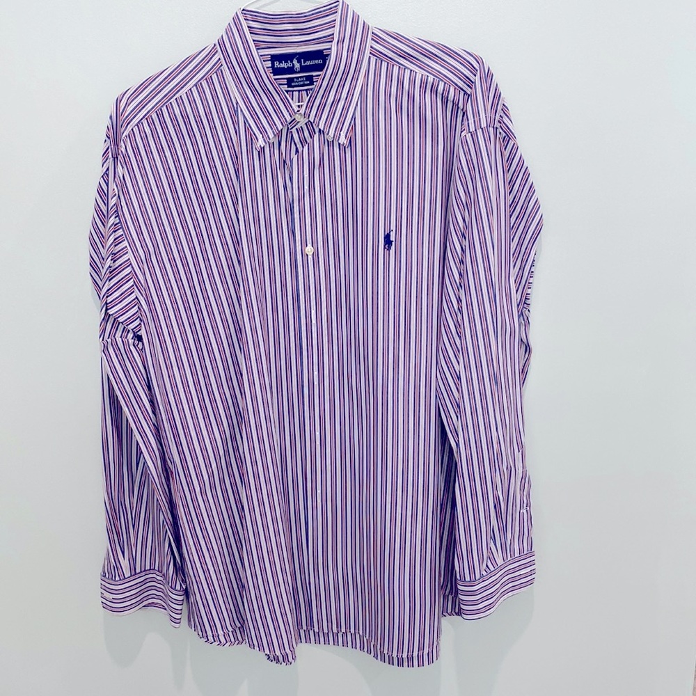 Ralph Lauren Striped Cotton Long Sleeve Shirt - Size XL